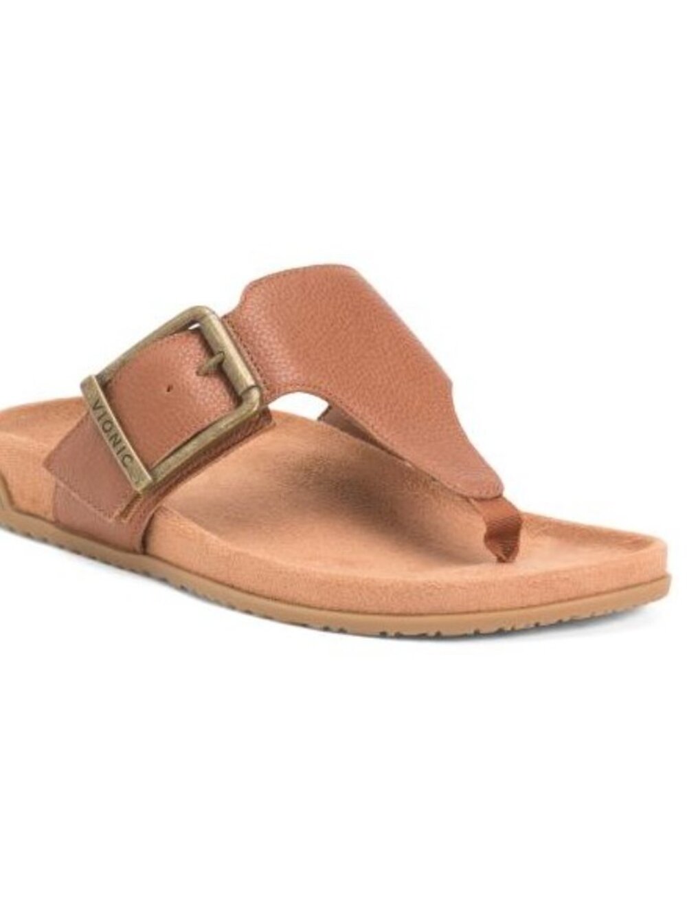 Vionic Emma Leather Sandal Tan 9 W wide arch support New in box never worn